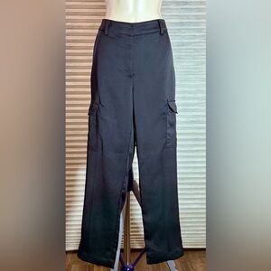 LOFT Black Wide-Leg Cargo Pants